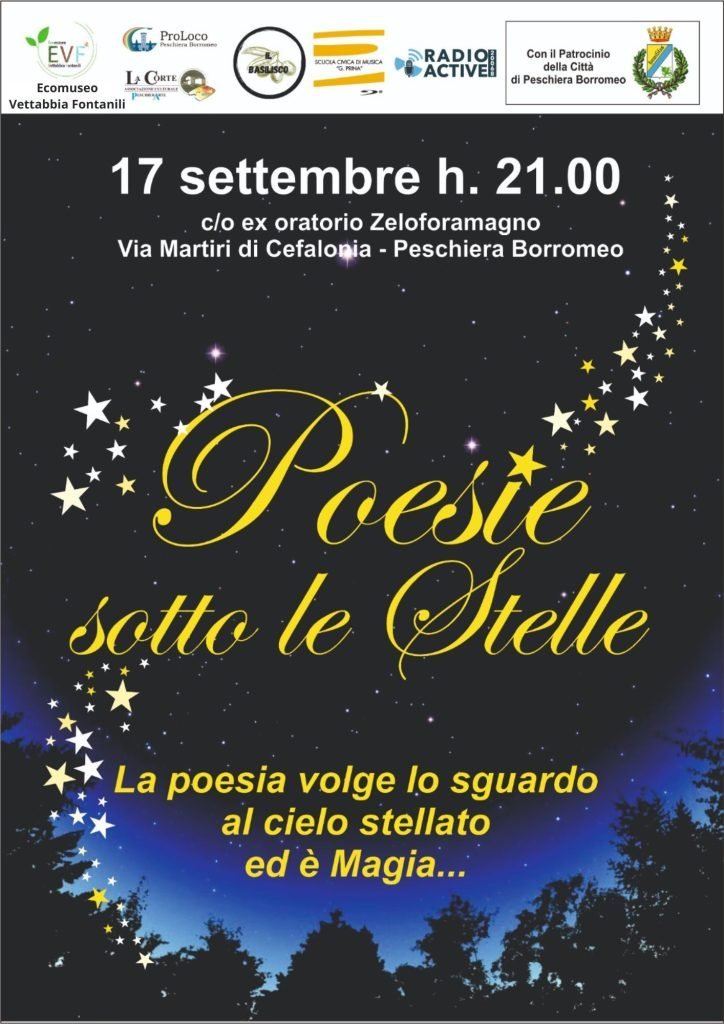 Poesie sotto le stelle - 17 settembre ore 21 - Peschiera Borromeo