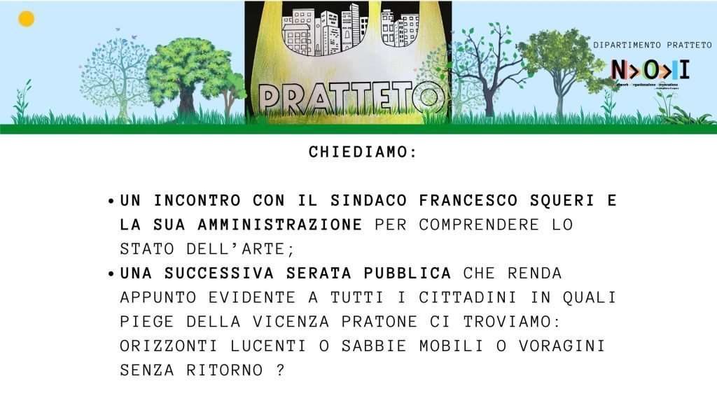 INCONTRO PUBBLICO SUL PRATONE, RICHIESTA AL SINDACO FRANCESCO SQUERI DAL DIPARTIMENTO PRATTETO