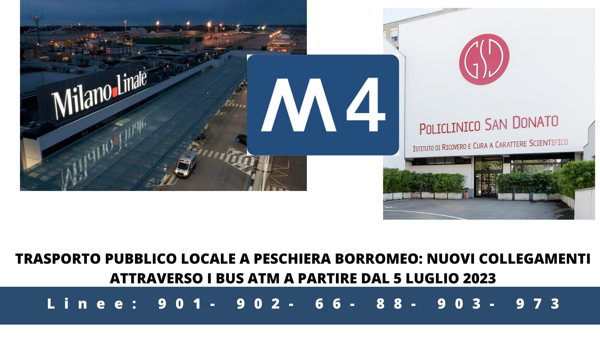 Trasporto Pubblico Locale a Peschiera Borromeo nuovi collegamenti attraverso i bus ATM a partire dal 5 luglio 2023