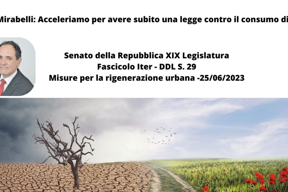 Senato della Repubblica XIX Legislatura Fascicolo Iter - DDL S. 29 Misure per la rigenerazione urbana -25062023 - On. Mirabelli