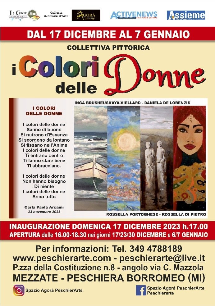 I colori delle donne - mostra di quadri con musica e poesia a Mezzate il 17 Dicembre alle 17:00 inaugurazione