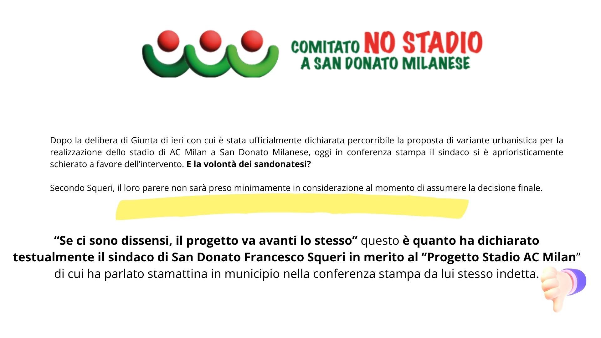 Comitato no stadio 25012024