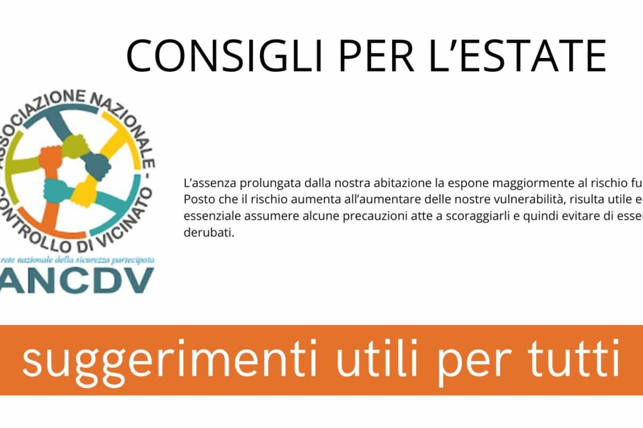 CONSIGLI PER L’ESTATE