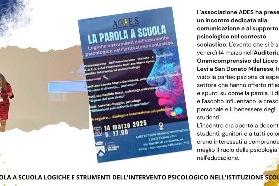 ADES _ incontro comunicazione e al supporto psicologico Liceo Primo Levi a San Donato Milanese