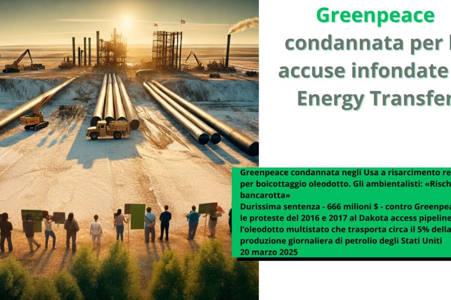 Greenpeace condannata per le accuse infondate di Energy Transfer