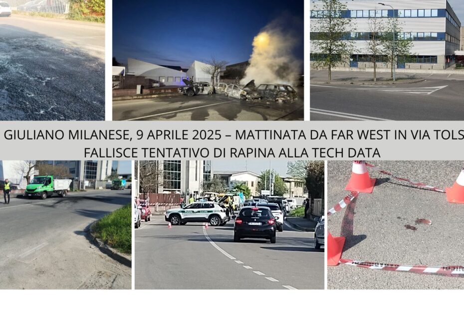San Giuliano Milanese, 9 aprile 2025 – Mattinata da far west in via Tolstoj fallisce tentativo di rapina alla Tech Data