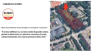 Il Movimento 5 Stelle di San Donato Milanese esprime forte contrarietà alla scelta dell’Amministrazione comunale di voler realizzare la nuova scuola Matteotti sulla pregiata area verde, permeabile e dotata di alberi di pregio, situata tra via Sergnano e via Jannozzi.