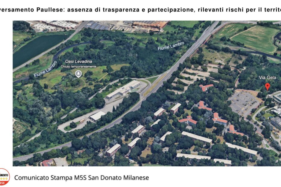 M5S sovrappasso rotonda Paullese . Oasi Levadina, mancanza di coinvolgimento dei cittadini
