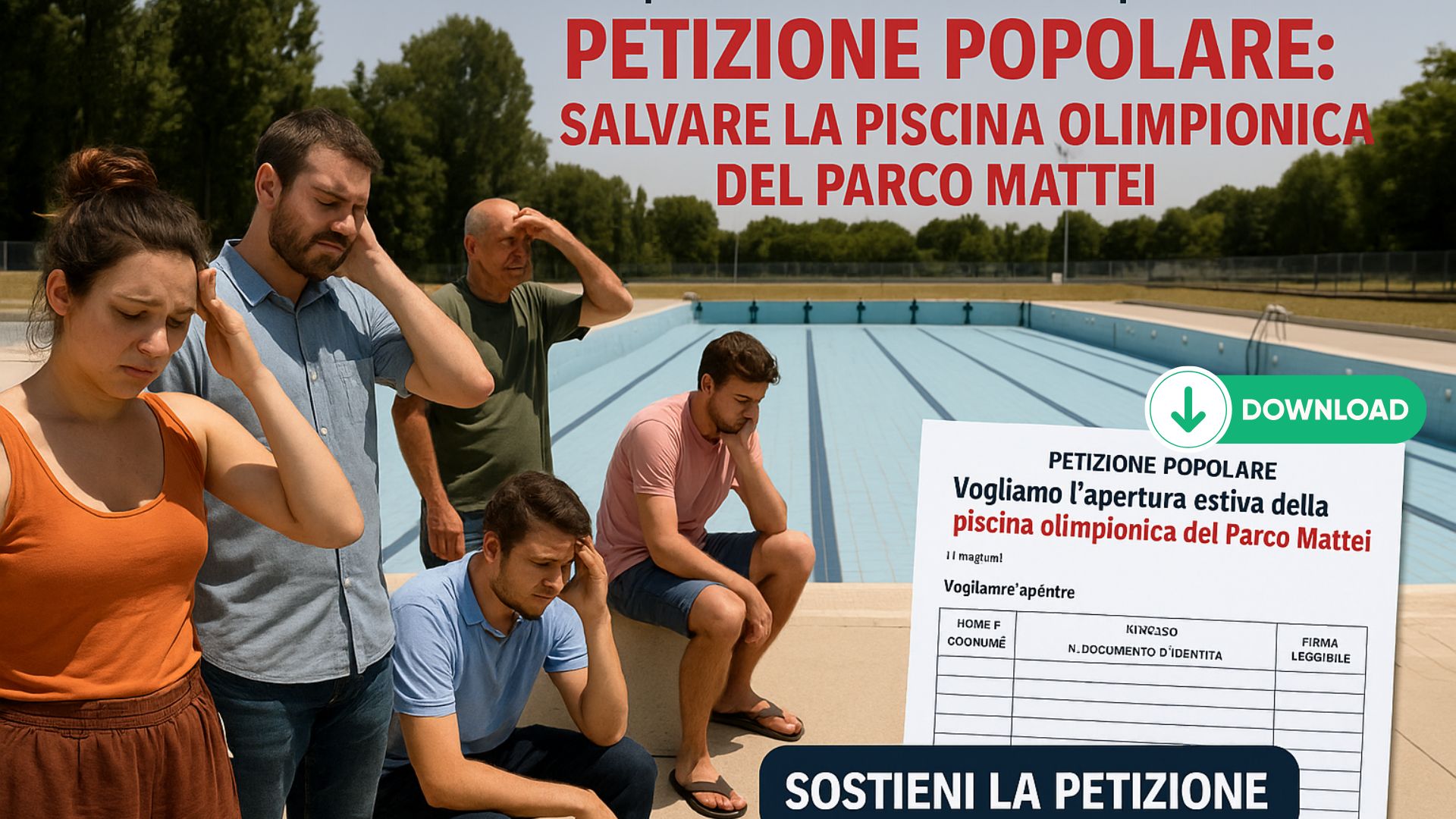 PETIZIONE POPOLARE PISCINA PARCO MATTEI San Donato Mialnese, MODULO RACCOLTA FIRME