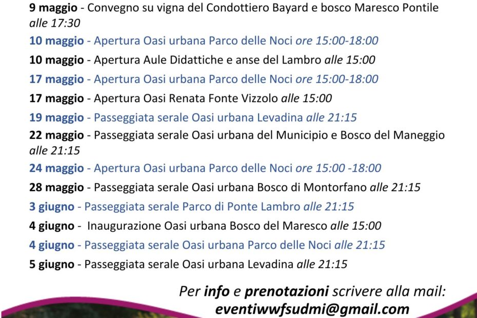 WWF SUD MILANO, Primavere delle Oasi 2025