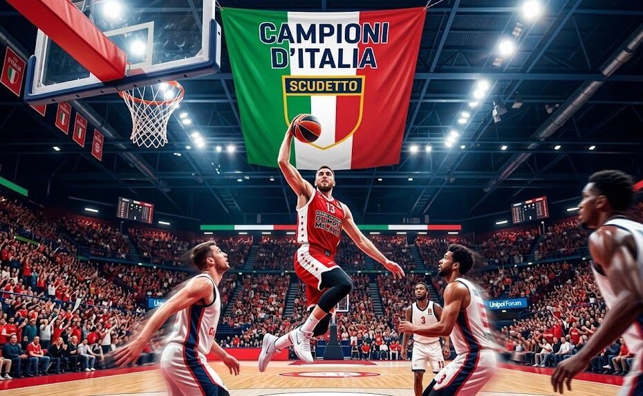 L'Olimpia Milano festeggia lo scudetto 32 e batte Trieste 83-79 all'esordio in Serie A con Burnell MVP. Ora testa al derby d'Europa con la Virtus.