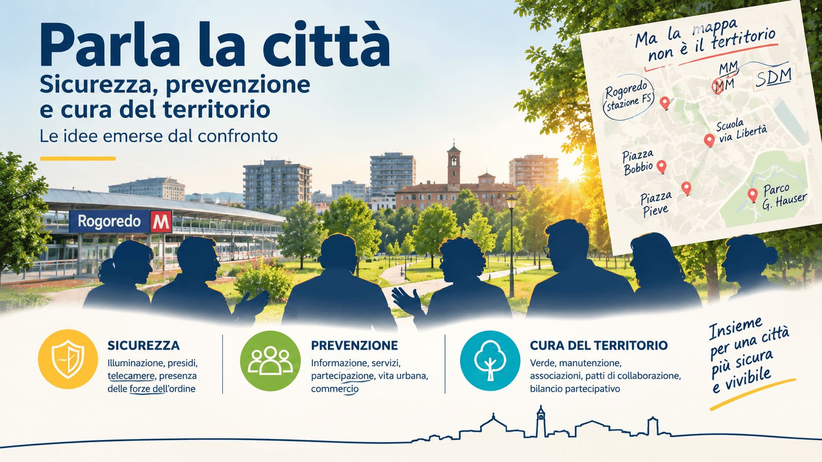 PARLA LA CIITTÀ - sicurezza prevenzione e cura del territorio incomntro in sala UTE del 25 Ottobre 2026 organizzato dal PD San Donato Milanese e aperto alla città